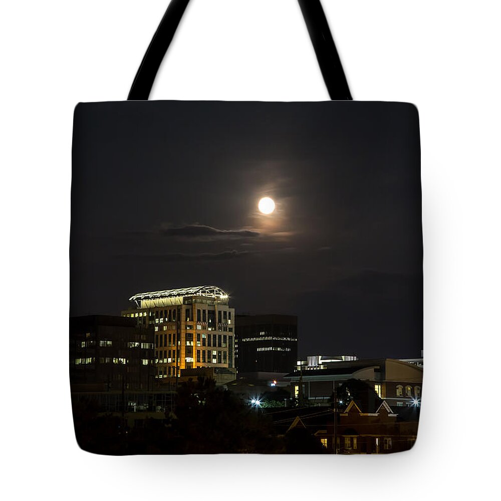 Blue Tote Bag featuring the photograph Blue Moon 2015 by Charles Hite