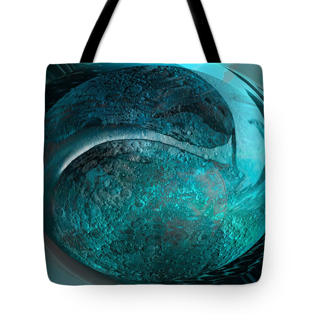 Moon Tote Bag featuring the digital art Blue Moon by Kevin Caudill