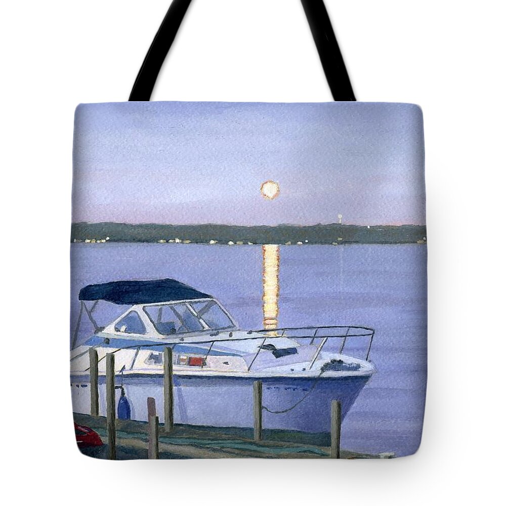 Blue Moon Tote Bag featuring the painting Blue Moon by Lynne Reichhart