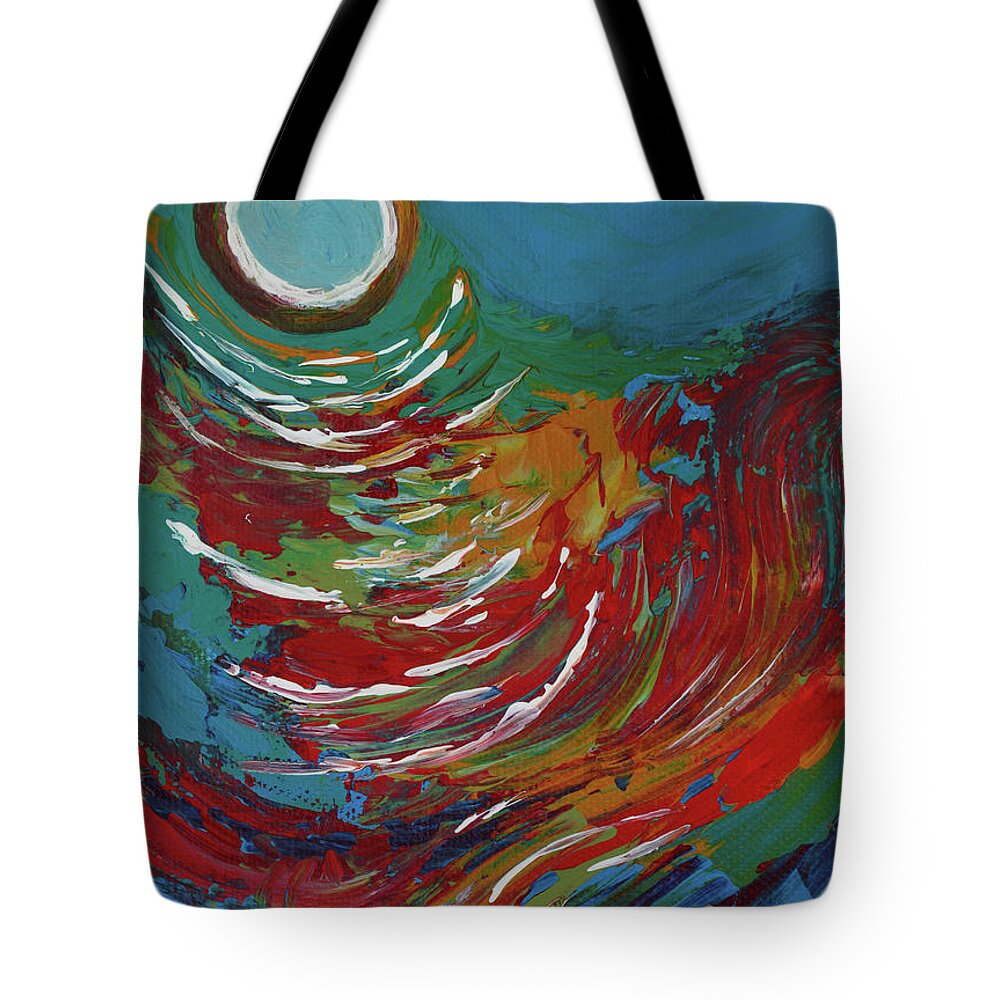 Blue Moon Painting Tote Bag featuring the painting Blue Moon On The Water by Donna Blackhall