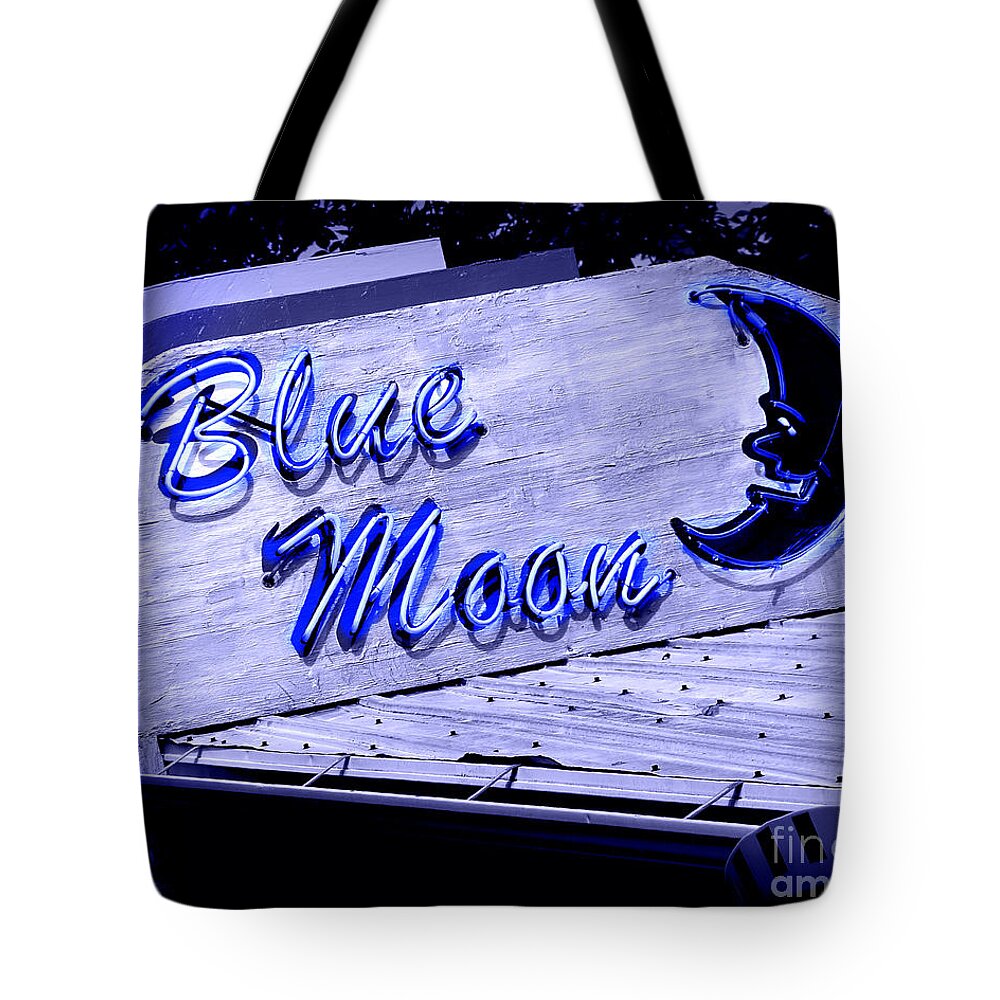 Blue Moon Tote Bag featuring the photograph Blue Moon by Perry Webster