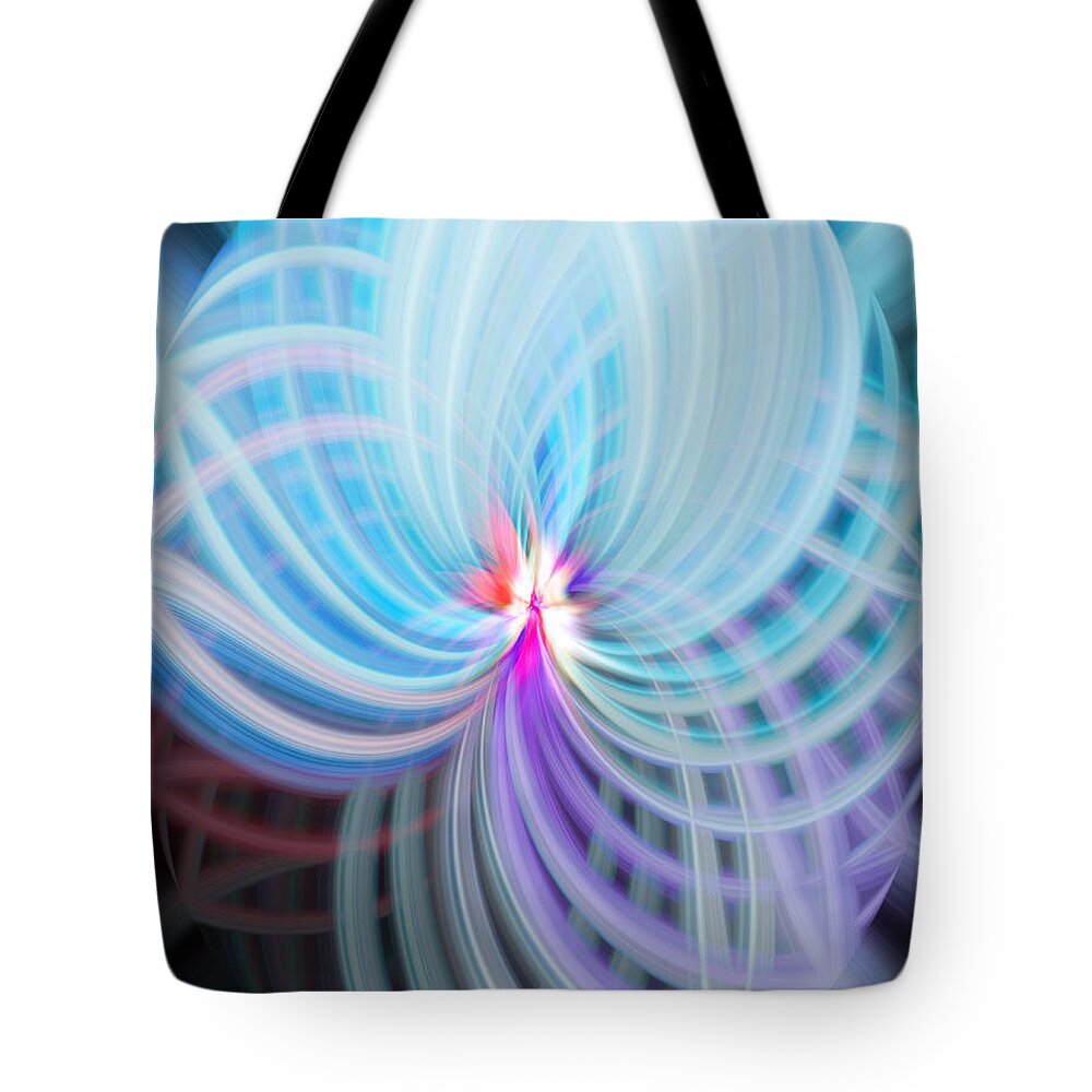 Blue Tote Bag featuring the photograph Blue/Purple Spere by Cherie Duran