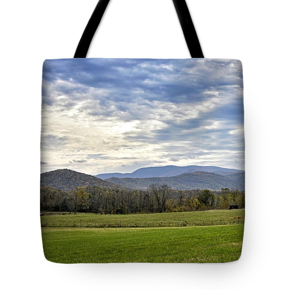 luray Virginia Tote Bag featuring the photograph Blue Ridge Mountains of Virginia by Brendan Reals