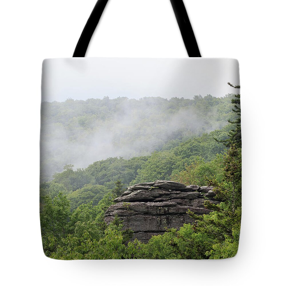 Blue Ridge Parkway Tote Bag featuring the photograph Blue Ridge Parkway Stack Rock Overlook by Louise Heusinkveld
