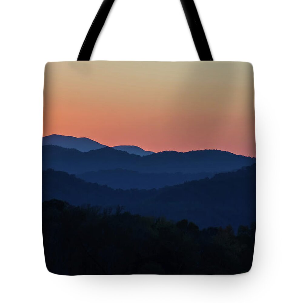 10/16/15 Tote Bag featuring the photograph Blue Ridge Sunset by Louise Lindsay