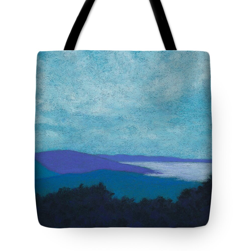 Blue Ridge Mountains Tote Bag featuring the pastel Blue Ridges 3 by Anne Katzeff
