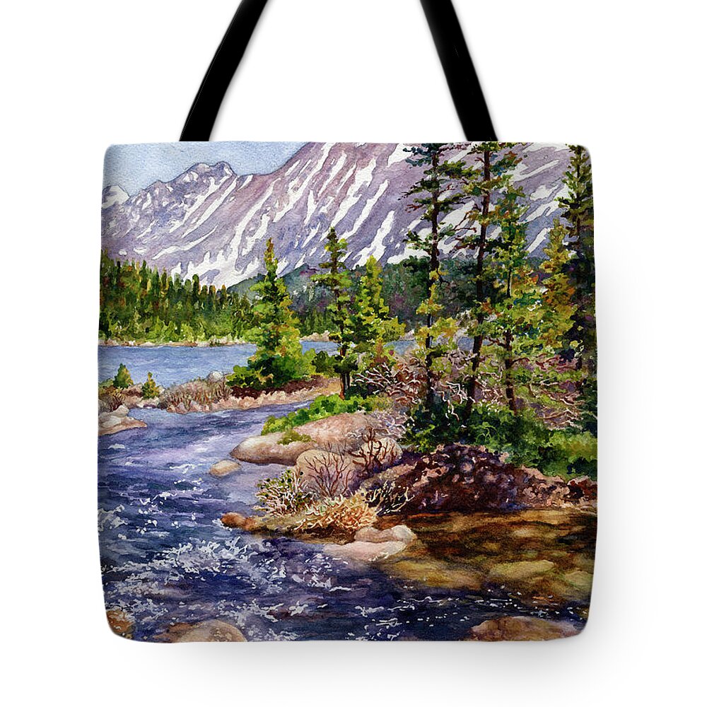 Blue River Painting Tote Bag featuring the painting Blue River by Anne Gifford