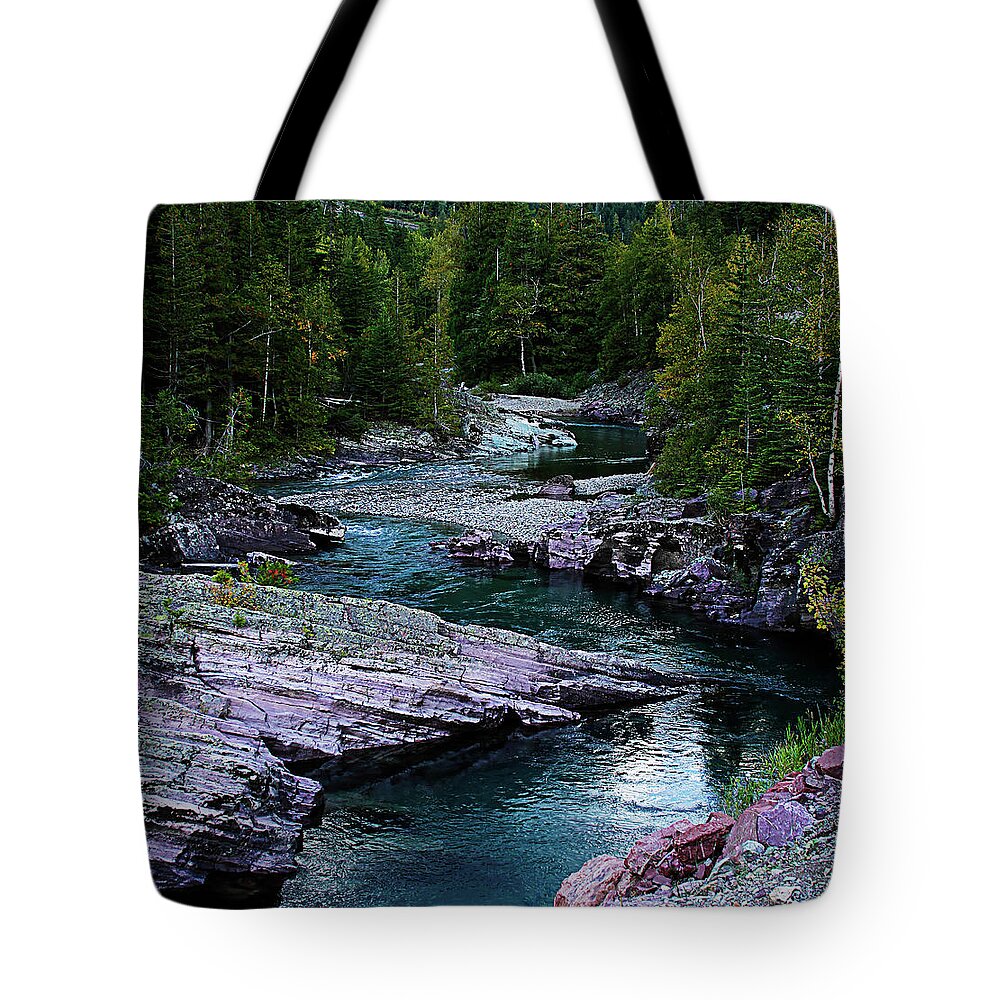 River Tote Bag featuring the photograph Blue River by Joseph Noonan