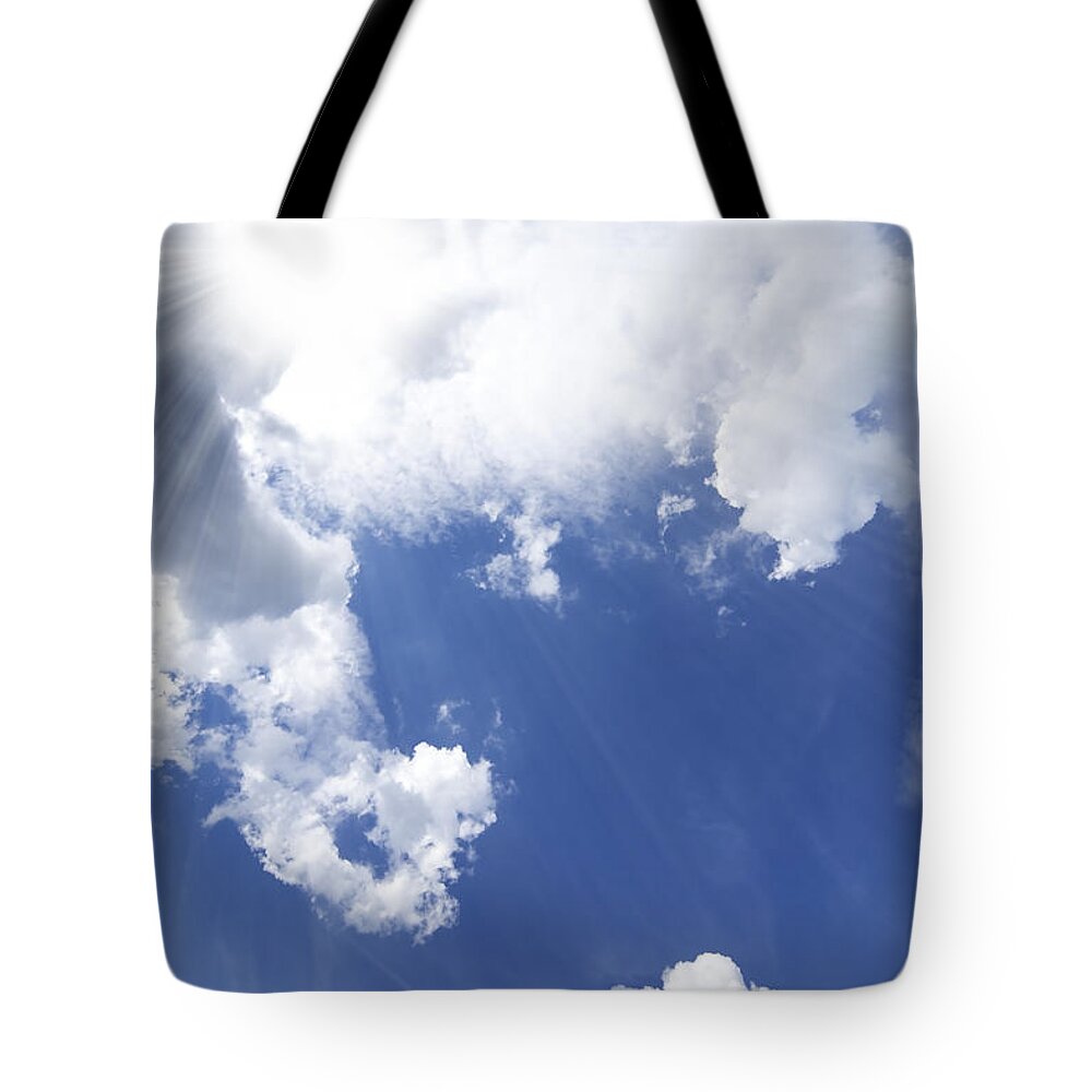 Air Tote Bag featuring the photograph Blue Sky And Cloud by Setsiri Silapasuwanchai