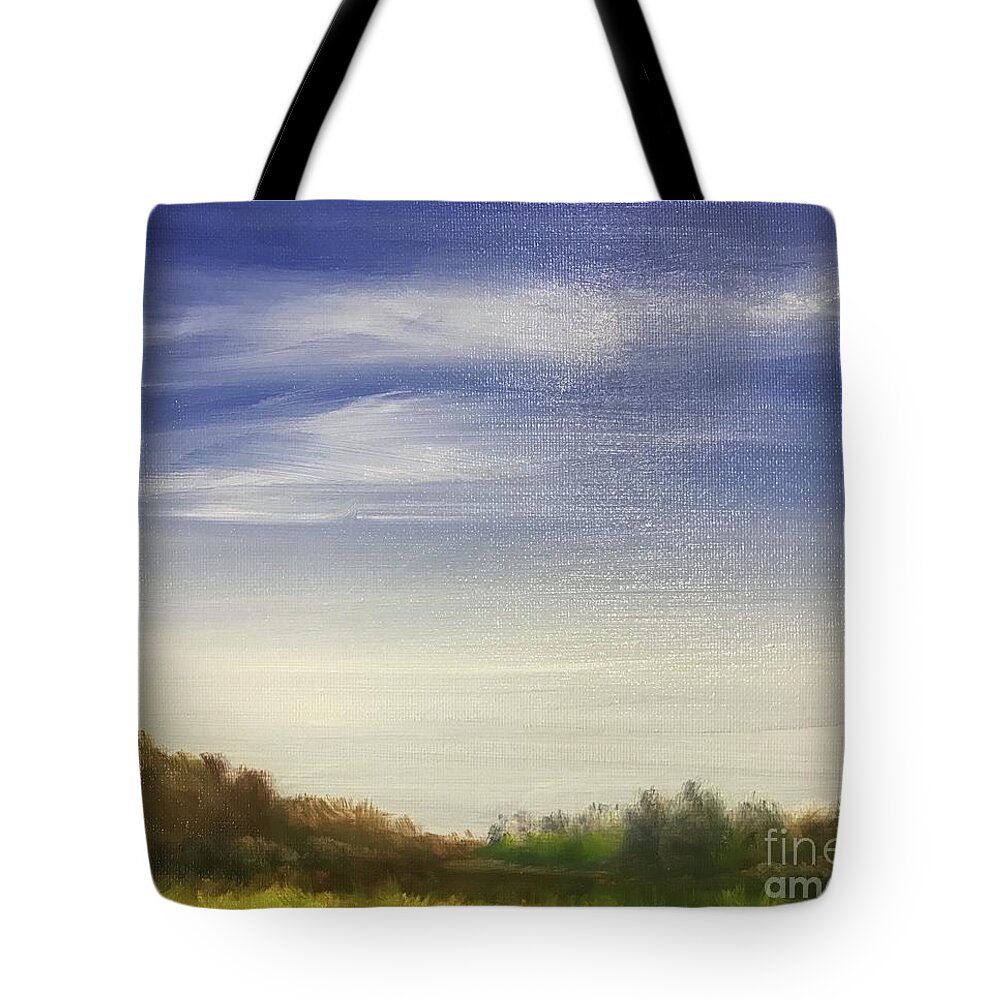 Landscape Tote Bag featuring the painting Blue Sky by Sheila Mashaw
