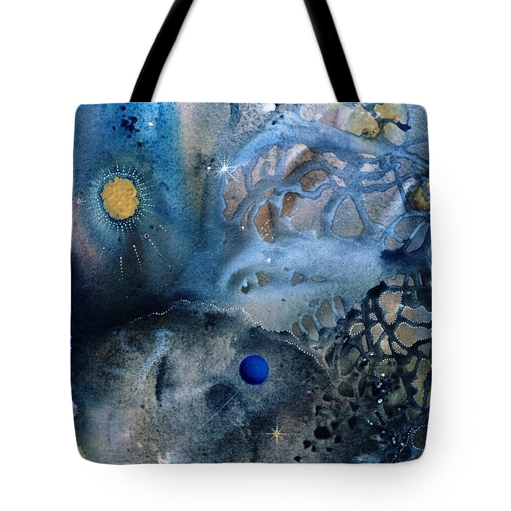 Spiritual Tote Bag featuring the painting Blue Star Rising by Lee Pantas