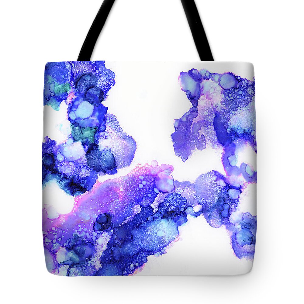 Blue Tote Bag featuring the painting Blueberry Blush by Tamara Nelson
