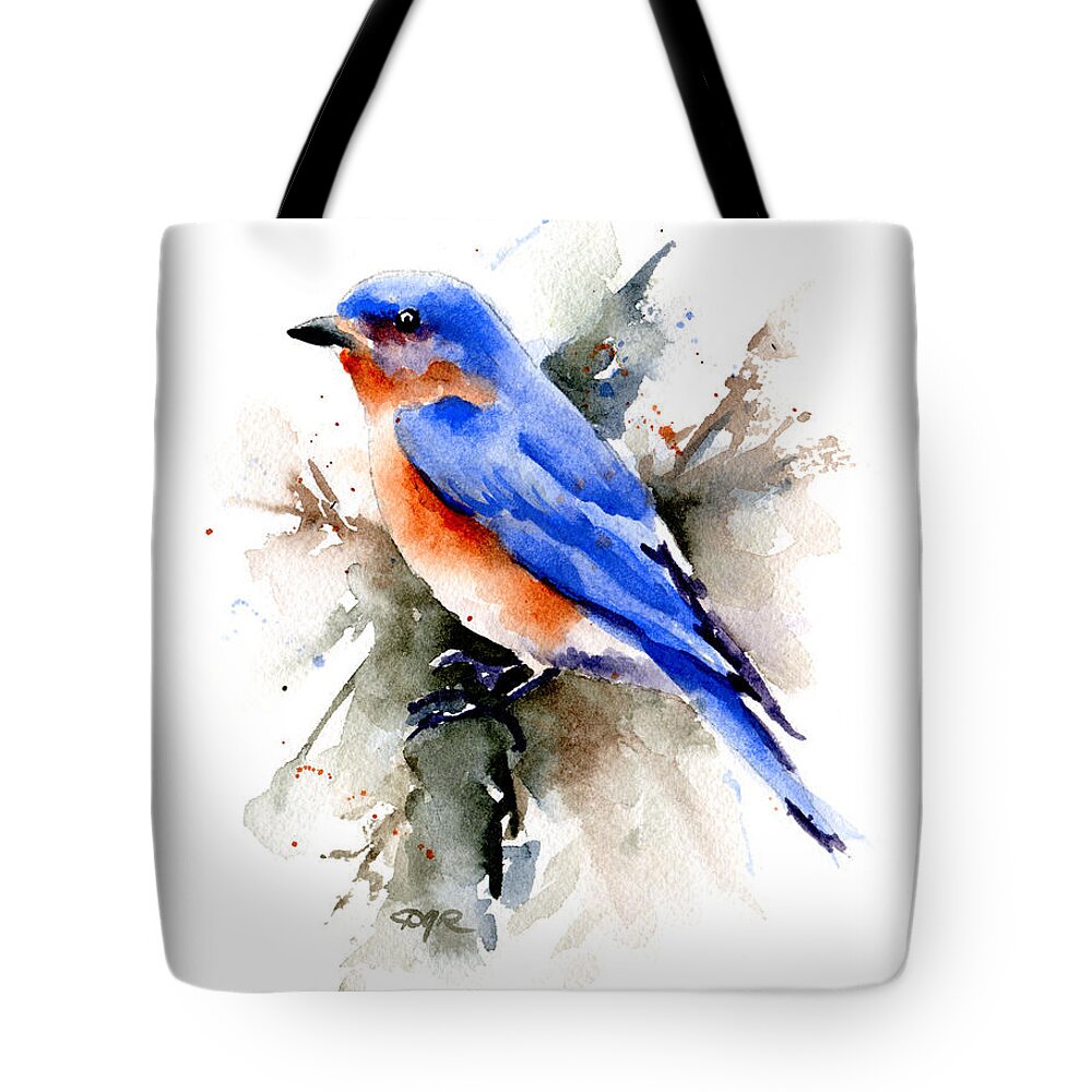 Bluebird Tote Bag featuring the painting Bluebird by David Rogers