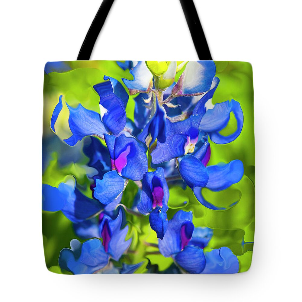 Flower Tote Bag featuring the photograph Bluebonnet Fantasy by Stephen Anderson