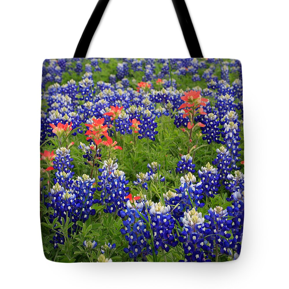 Bluebonnet Tote Bag featuring the photograph Natures Garden by Jerry Bunger
