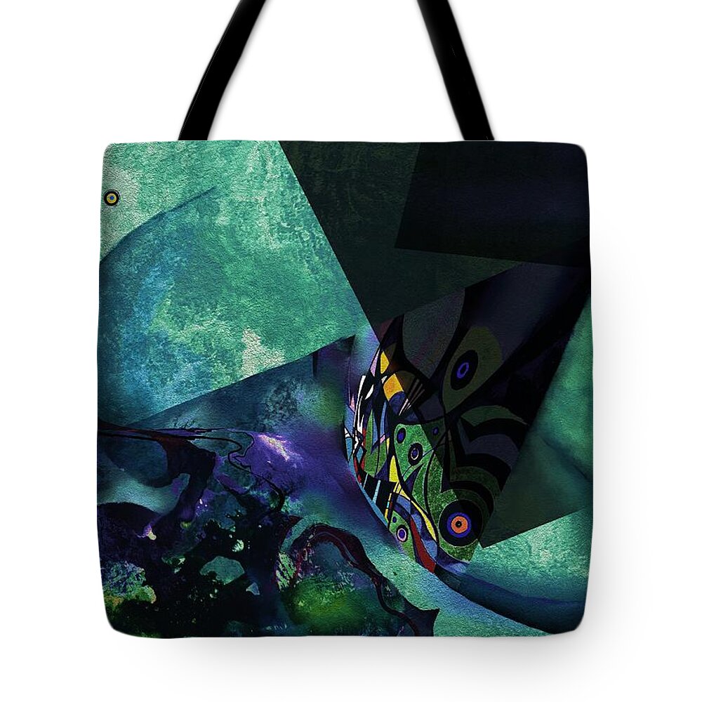 Sigita Tote Bag featuring the painting Bluegreen Scenery by Wolfgang Schweizer