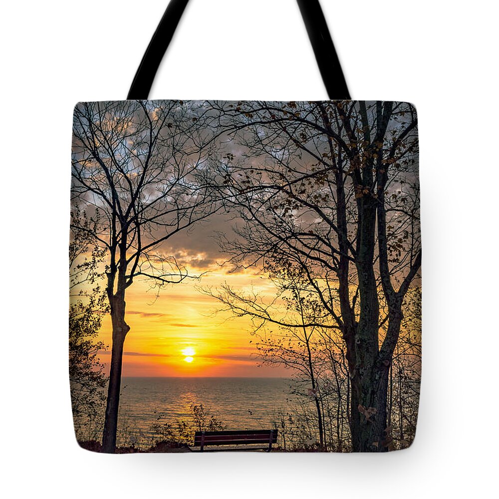 Bluff Tote Bag featuring the photograph Bluff Bench by James Meyer