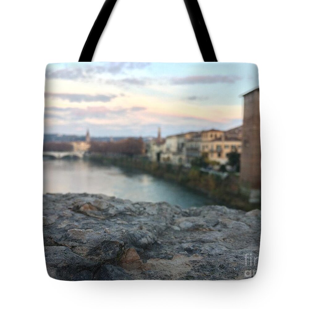 Blurred Tote Bag featuring the photograph Blurred Verona by Donato Iannuzzi