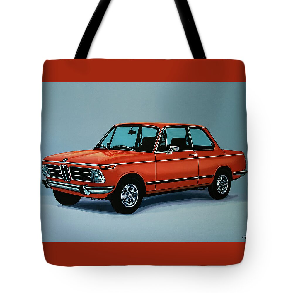 Bmw 2002 Tote Bag featuring the painting BMW 2002 1968 Painting by Paul Meijering