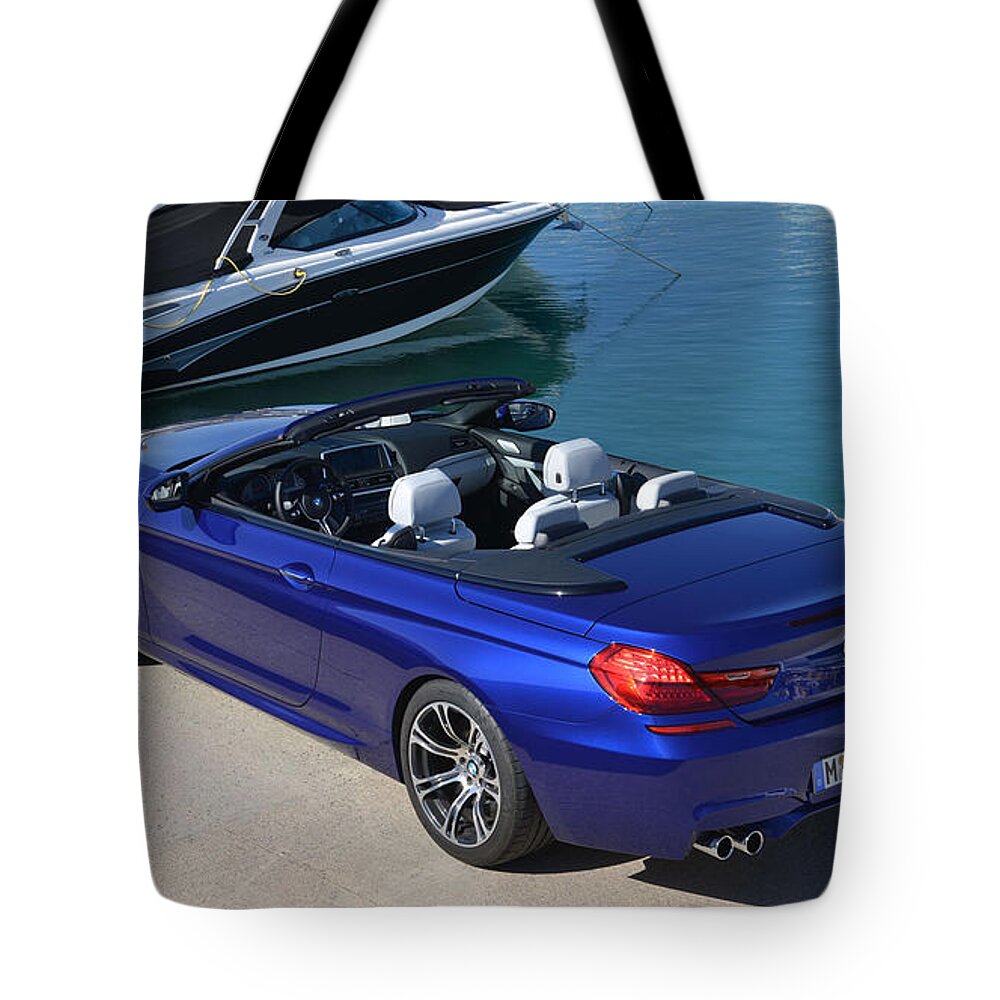 Bmw M6 Convertible Tote Bag featuring the digital art BMW M6 Convertible by Super Lovely