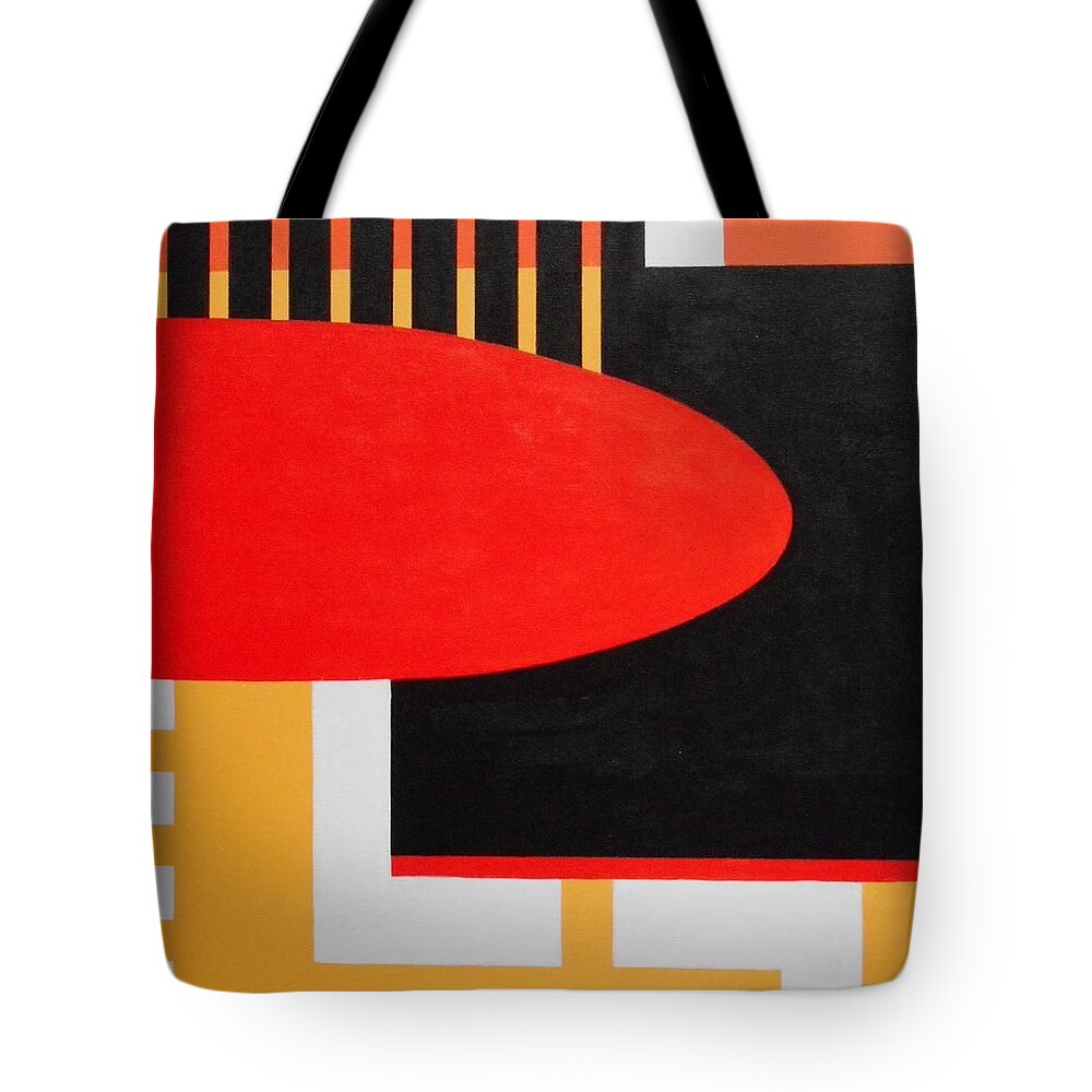 Abstract Tote Bag featuring the painting Board Meeting by Sharon Cromwell