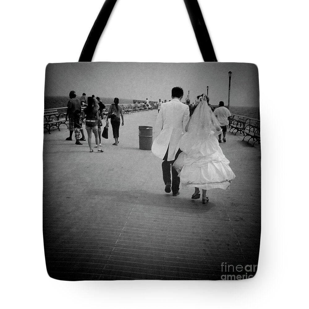 Bride Tote Bag featuring the photograph Boardwalk Nuptials by Onedayoneimage Photography