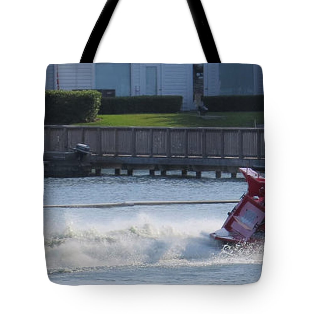 Speeding Boat Tote Bag featuring the photograph Boat On The Water by Aaron Martens