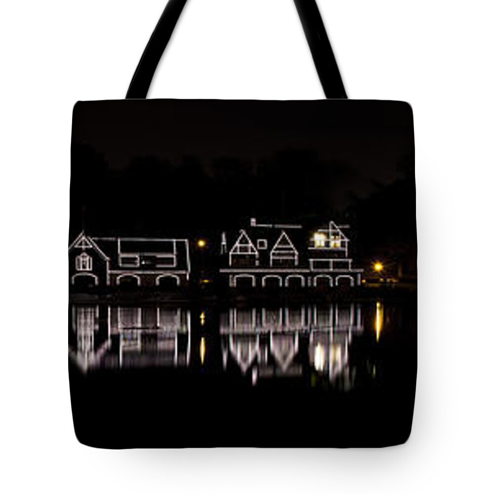 boathouse Row Tote Bag featuring the photograph Boathouse Row panorama - Philadelphia by Brendan Reals