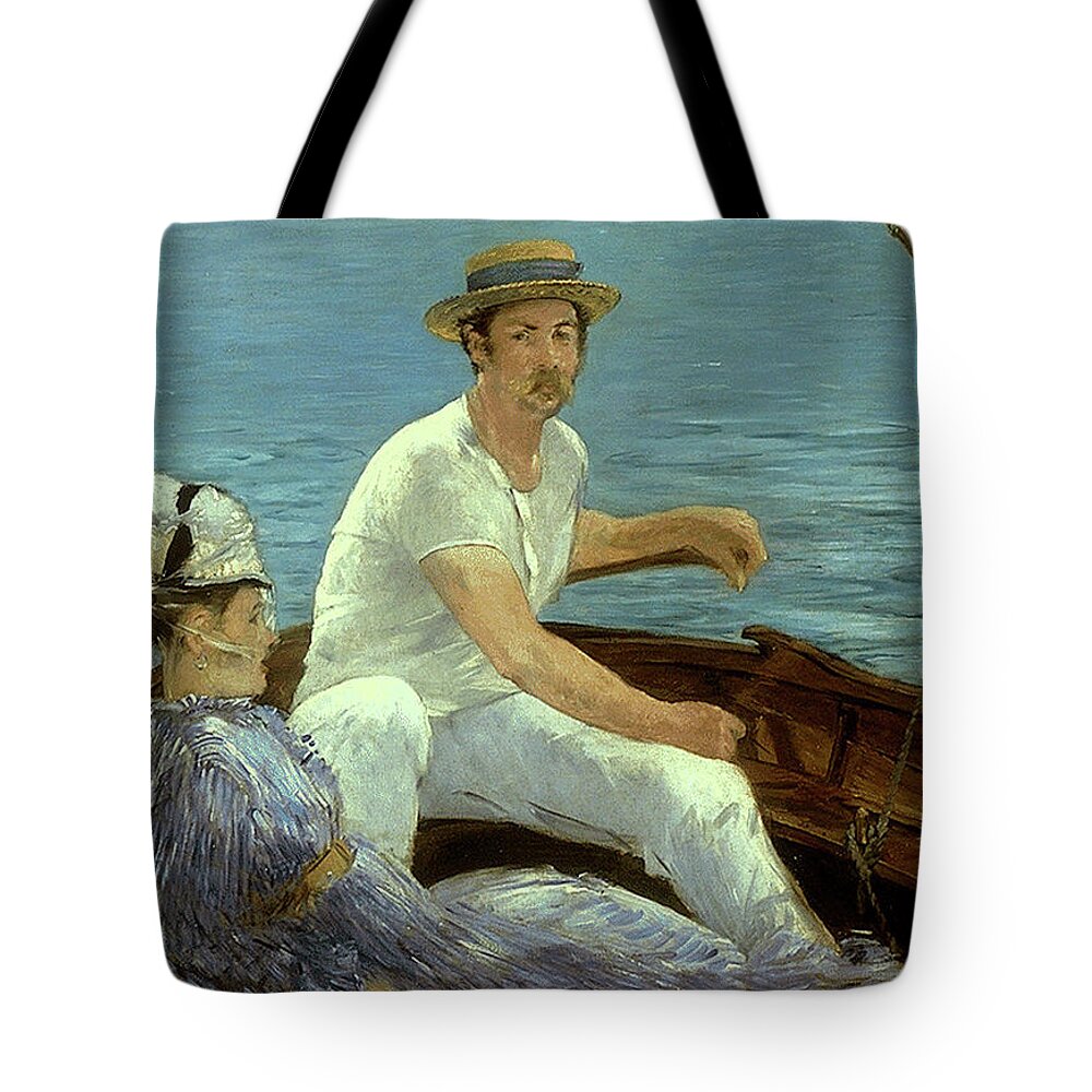 Boating Tote Bag featuring the painting Boating by MotionAge Designs