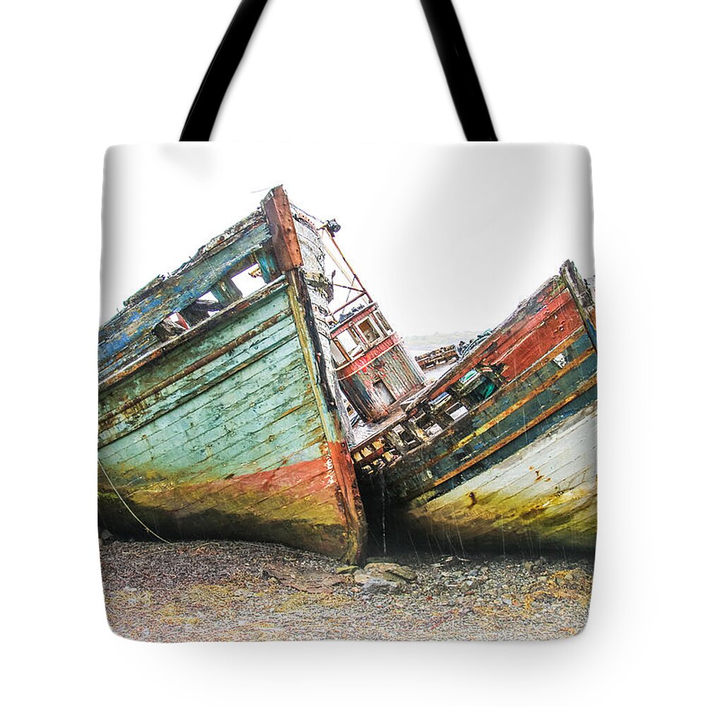 Boat Tote Bag featuring the photograph Boats Isle of Mull 4 by Tom and Pat Cory