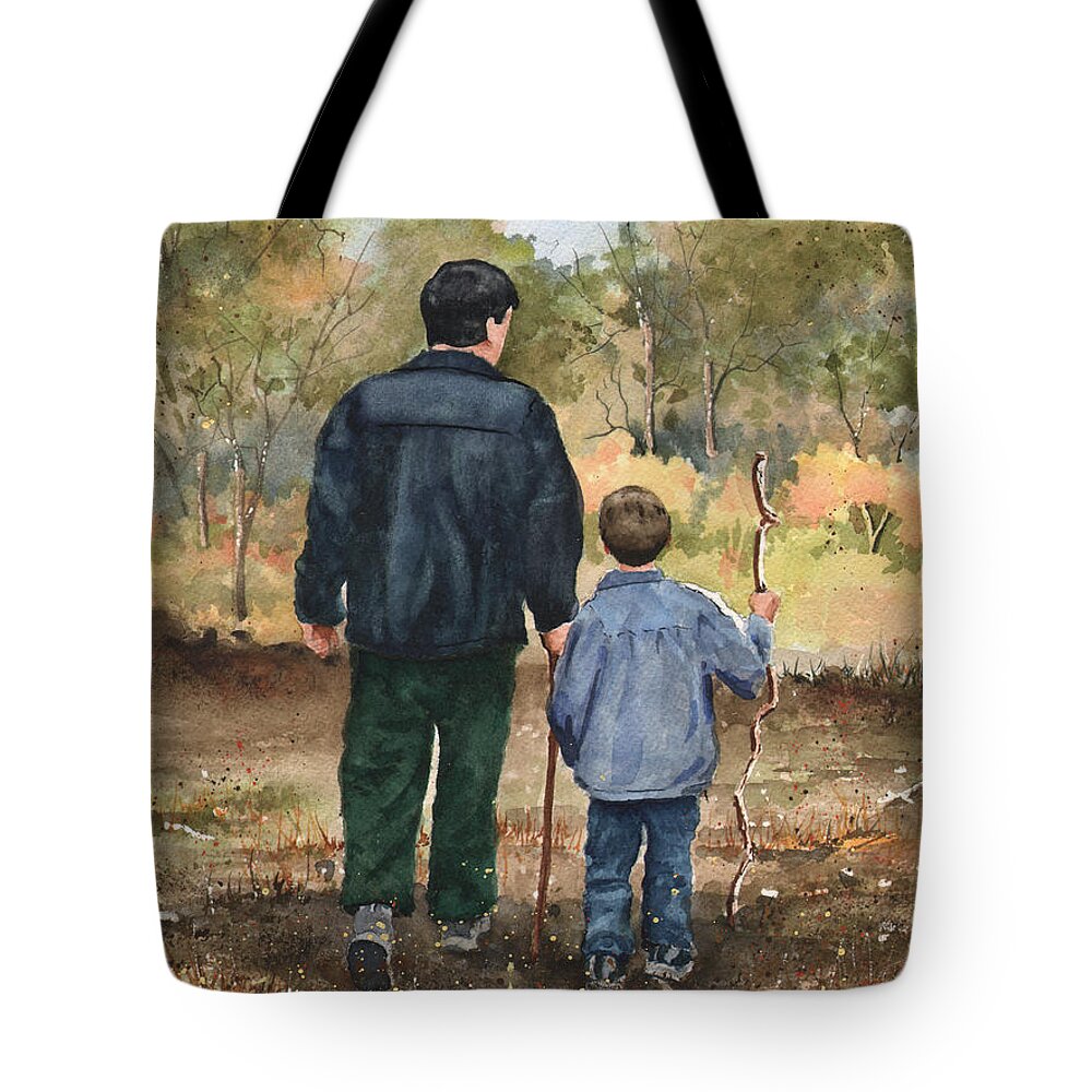 Walk Tote Bag featuring the painting Bob and Alex by Sam Sidders