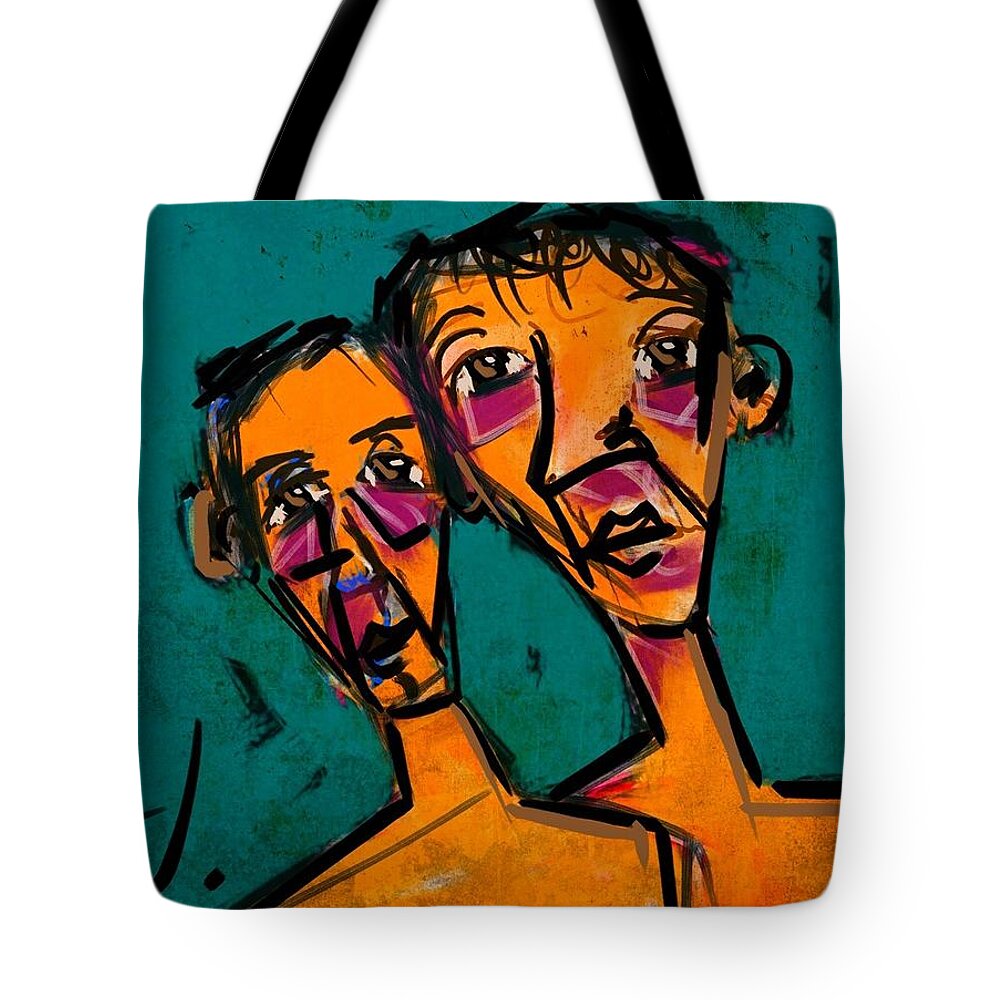 Figure Tote Bag featuring the painting Bob and Tom by Jim Vance