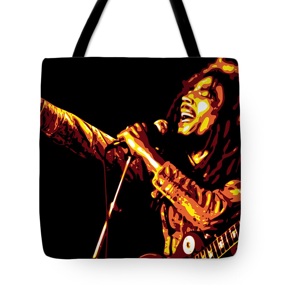 Bob Marley Tote Bag featuring the digital art Bob Marley by DB Artist