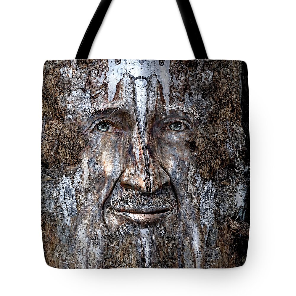 Wood Tote Bag featuring the digital art Bobby Smallbriar by Rick Mosher