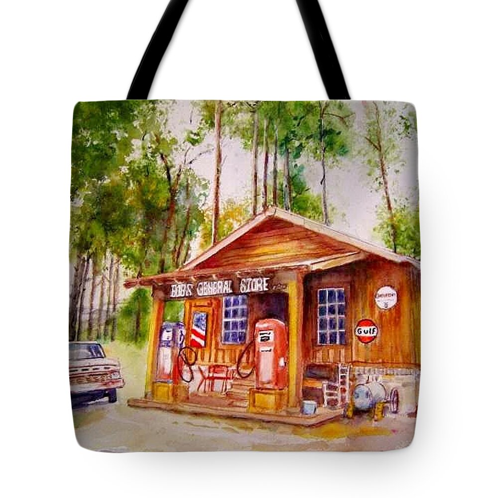 Tote Bag featuring the painting Bobs General Store by Bobby Walters
