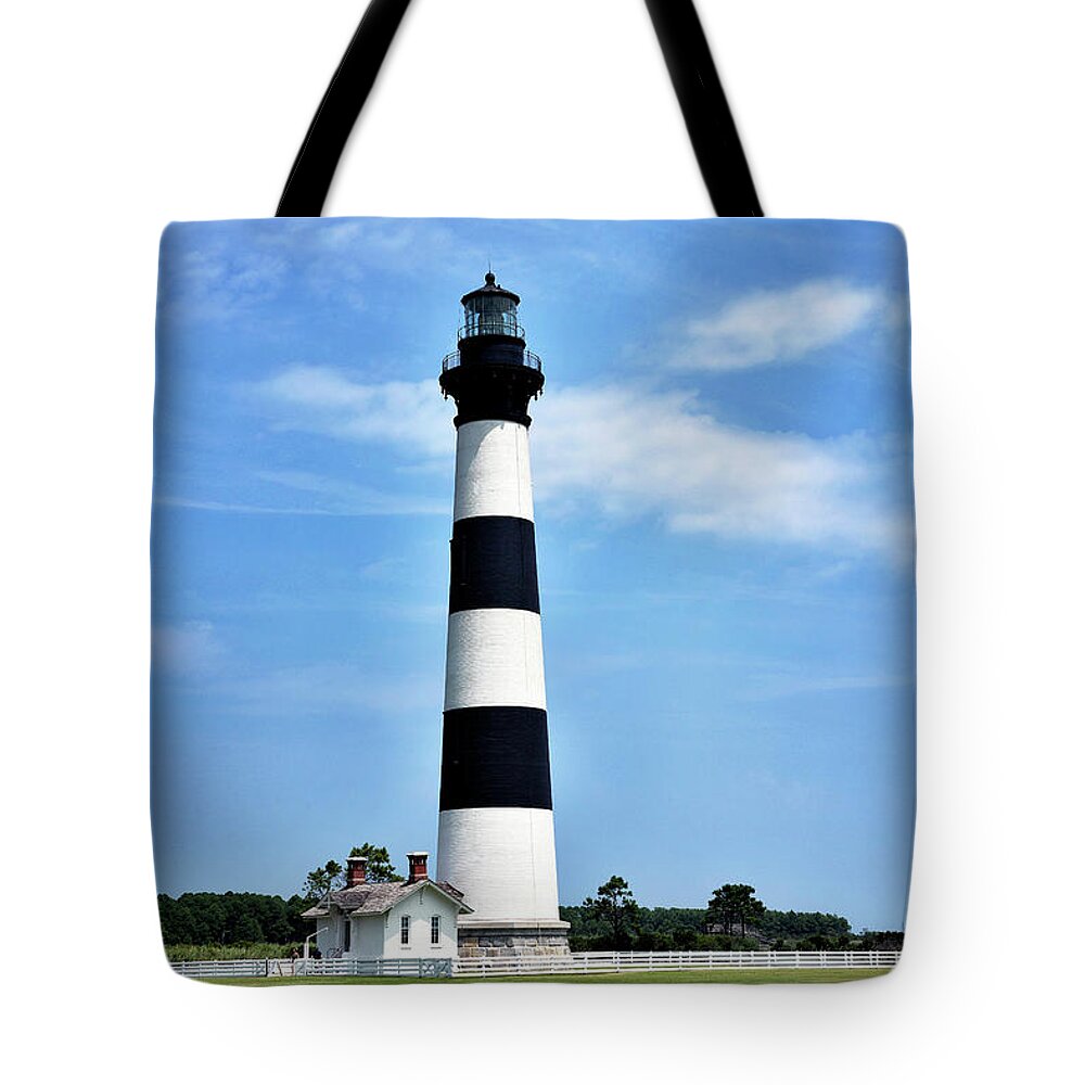 Bodie Island Lighthouse Tote Bag featuring the photograph Bodie Island Lighthouse - Cape Hatteras National Seashore by Brendan Reals