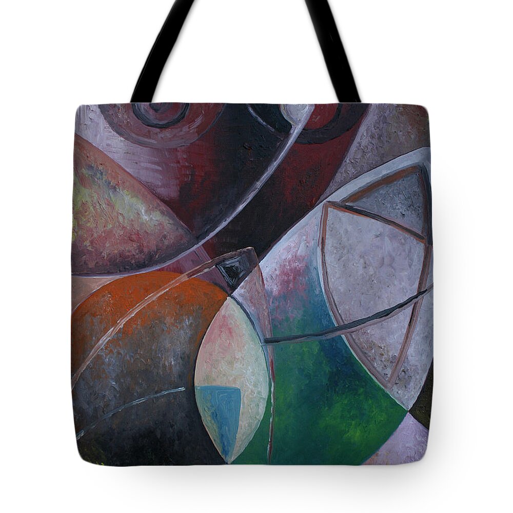 Body Parts 1 Tote Bag featuring the painting Body Parts 1 by Obi-Tabot Tabe