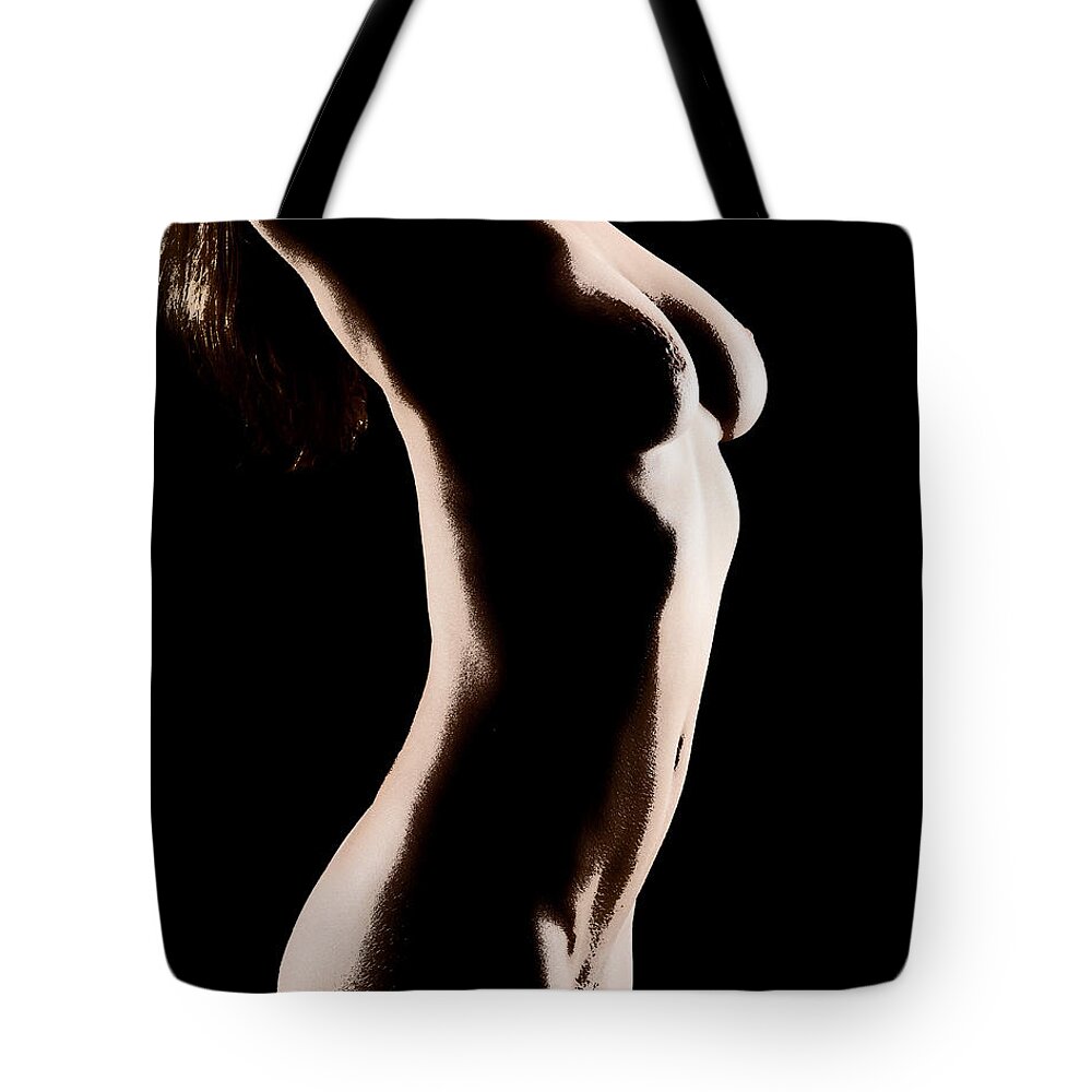 Nude Tote Bag featuring the photograph Bodyscape 542 by Michael Fryd