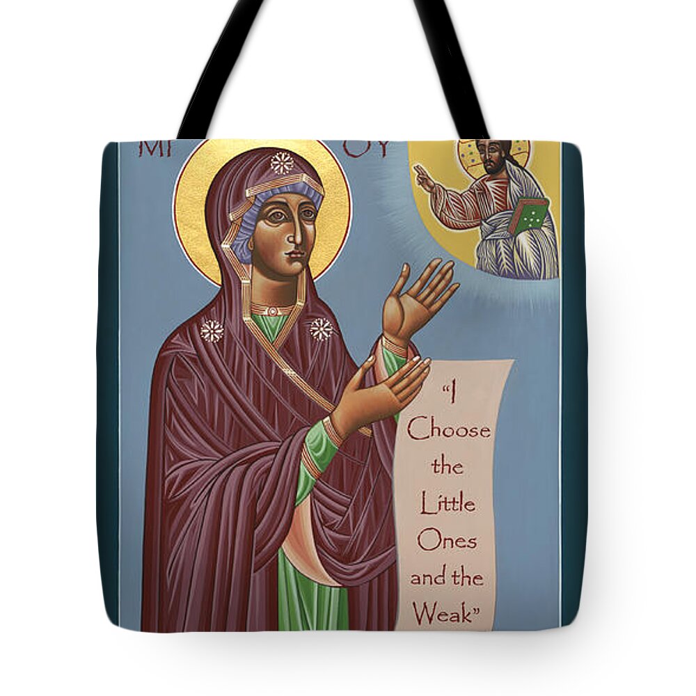 Bogolubskaya Icon Of The Mother Of God Tote Bag featuring the painting Bogolubskaya Icon of the Mother of God 151 by William Hart McNichols