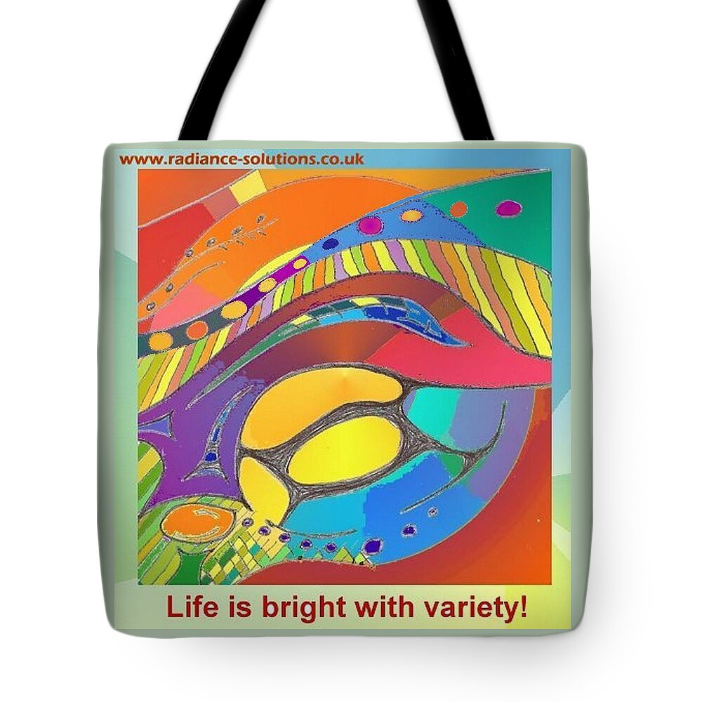 Bold Tote Bag featuring the drawing Bold Organic - Life is Bright with Variety by Julia Woodman