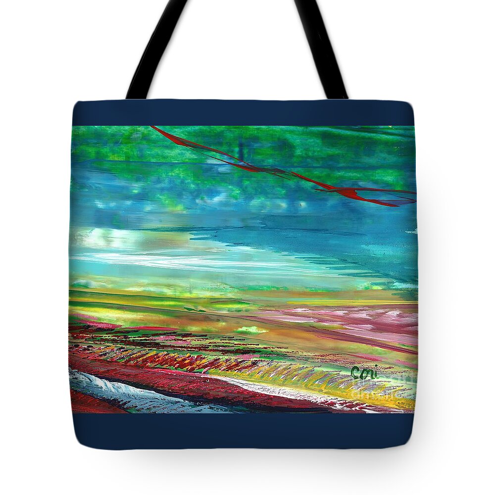 Landscape Tote Bag featuring the painting Bold Scene by Corinne Carroll