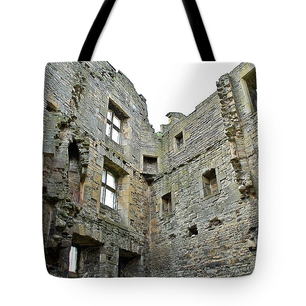 Bolsover Castle Tote Bag featuring the digital art Bolsover Castle by Maye Loeser