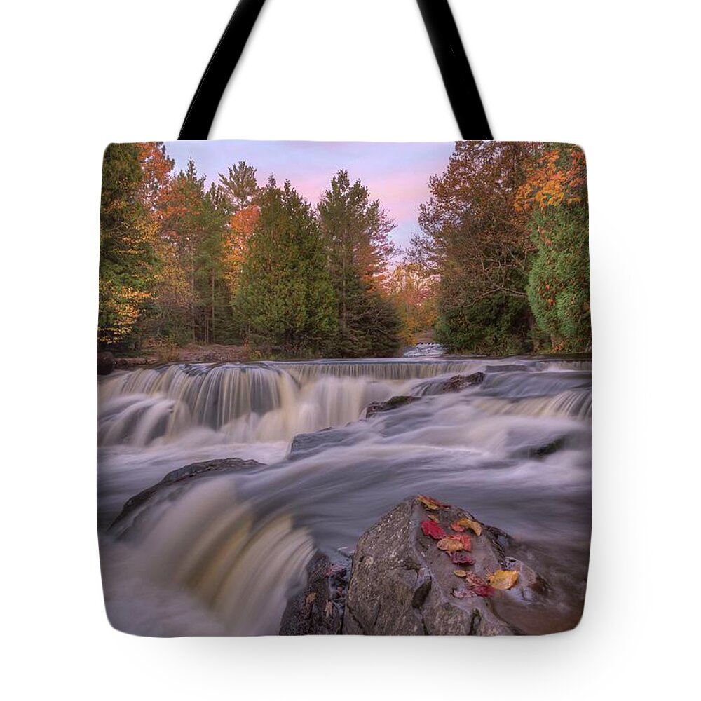 Fall Tote Bag featuring the photograph Bond Falls Sunset by Paul Schultz