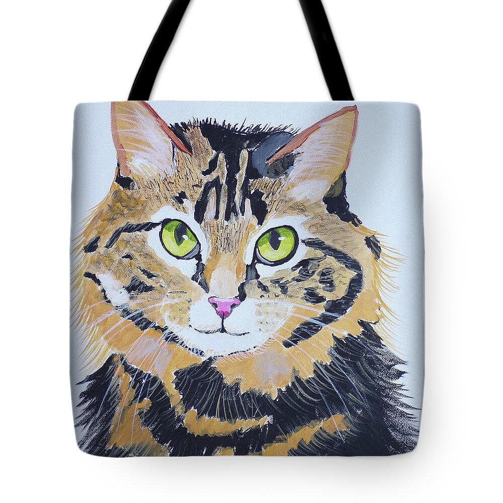 Pets Tote Bag featuring the painting Boo Kitty by Kathie Camara