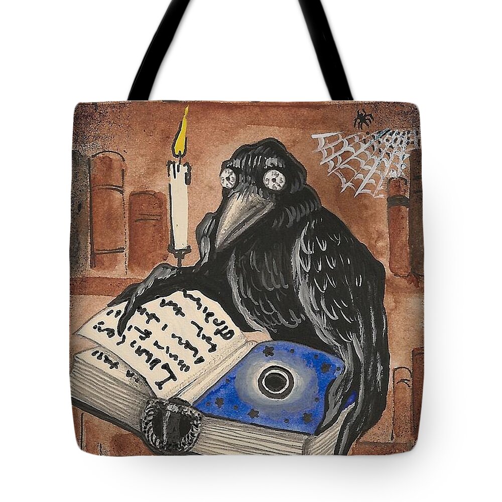 Print Tote Bag featuring the painting Book Of The Times by Margaryta Yermolayeva