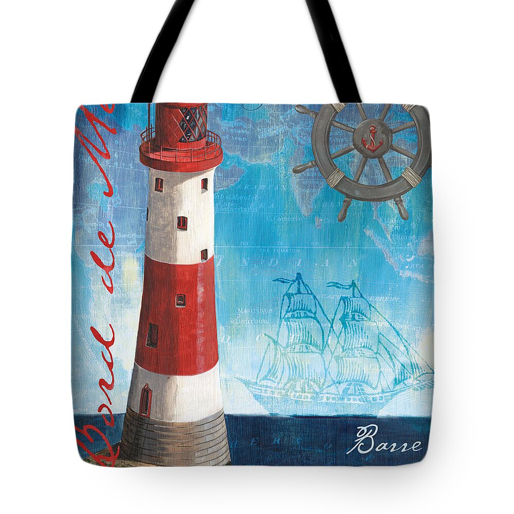 Coastal Tote Bag featuring the painting Bord de Mer by Debbie DeWitt