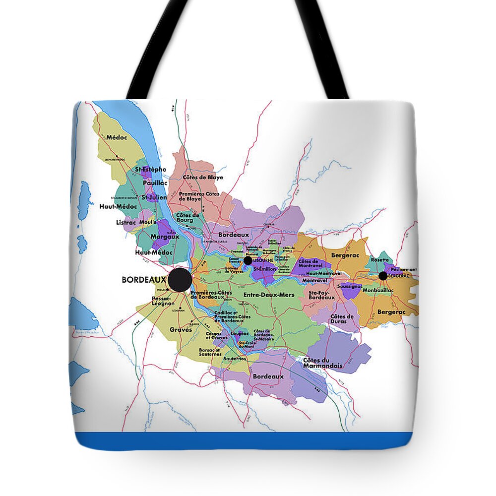 Moore Brothers Wine Company Tote Bag featuring the digital art Bordeaux by Moore Brothers Wine Company