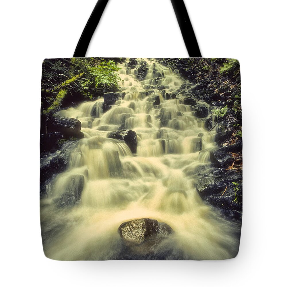 Waterfall Tote Bag featuring the photograph Borden Brook Falls In Spring by Irwin Barrett