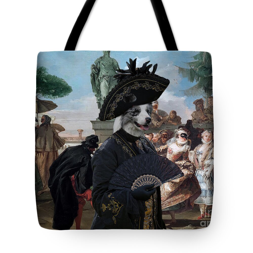 Border Collie Tote Bag featuring the painting Border Collie Art Canvas Print - The Minuet by Sandra Sij