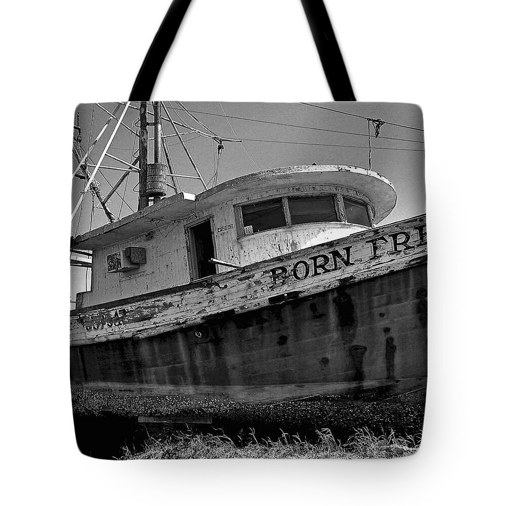 Shrimp Boat Tote Bag featuring the painting Born Free by Michael Thomas